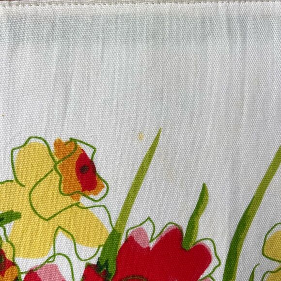 Vintage Vera Neumann Daffodil Floral Placemats Set of 4 Reversible Solid Green - Picture 5 of 7